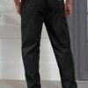 Pantalon Chino Cargo Homme Taille élastique Poches Polyester-3