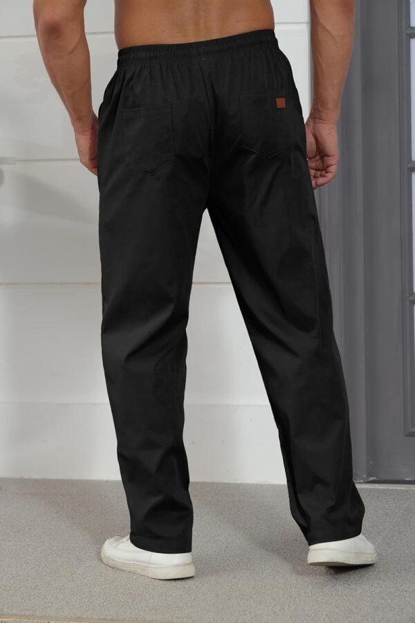 Pantalon Chino Cargo Homme Taille élastique Poches Polyester-3