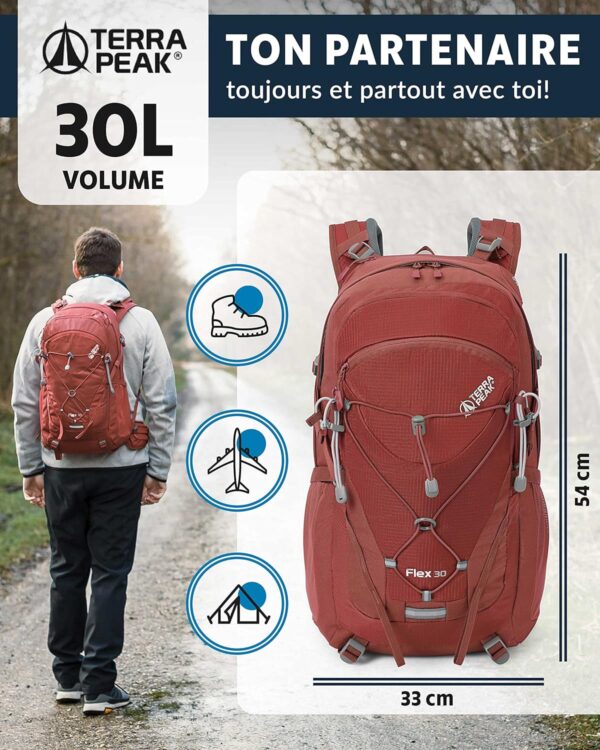 Sac à dos randonnée Terra Peak 30L respirant imperméable-1
