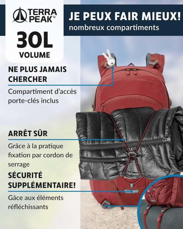 Sac à dos randonnée Terra Peak 30L respirant imperméable-2